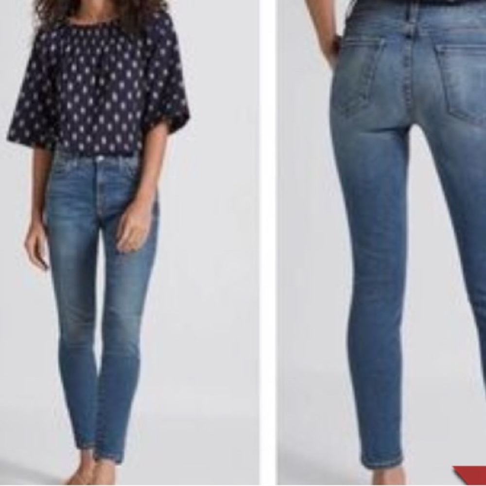 Current/Elliott 29 Skinny Jeans Denim Pencil Womens Medium Wash Blue Designer